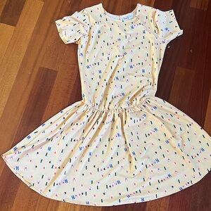 Dot Dot Smile Cream Dress with Colorful Accents